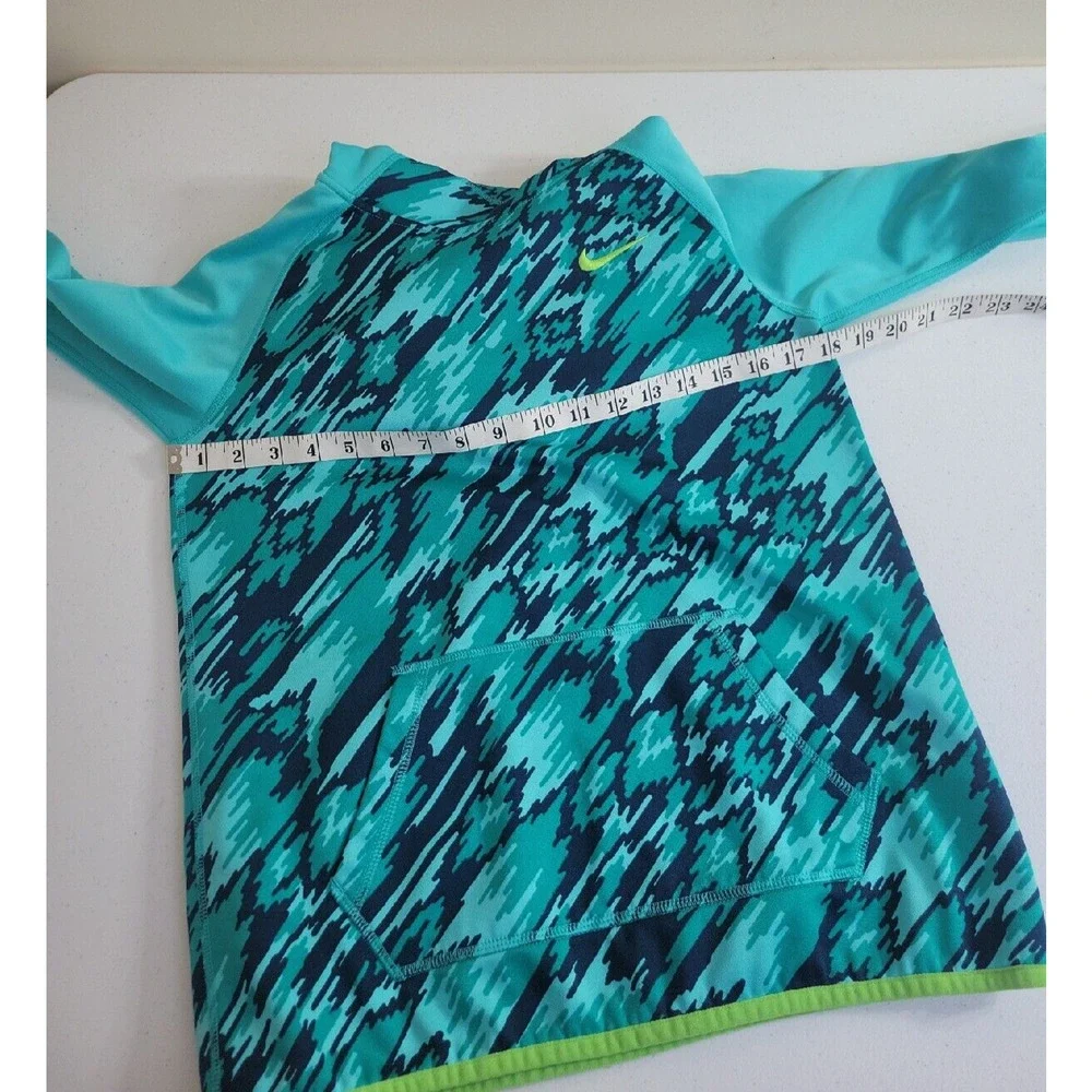 Nike Teal Dri-Fit Camo Performance Pullover Hoodie Sweatshirt Girl's Size‎ XL